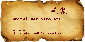 Andrásek Nikolett névjegykártya
